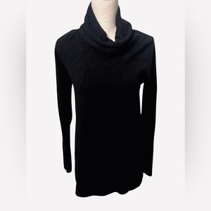 Black CowlNeck Tunic with Elbow Patch Detail